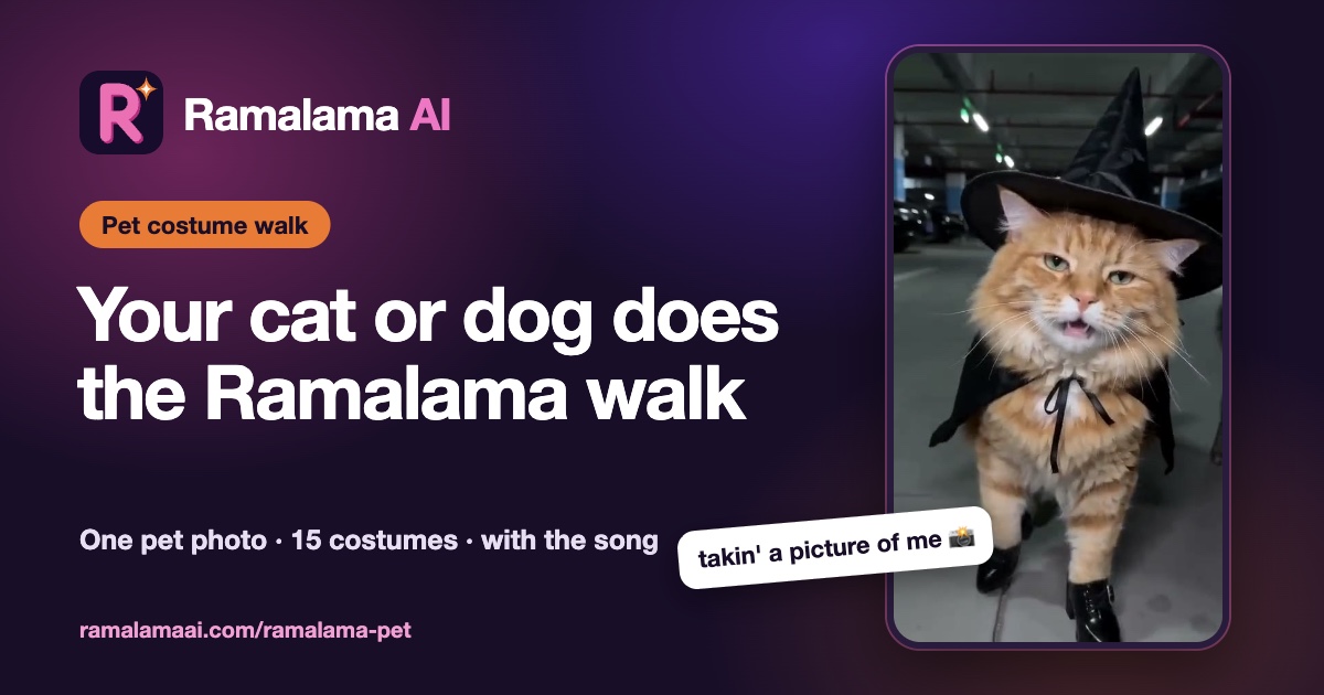 Ramalama 狗狗热梗:穿上万圣节装扮走秀的狗